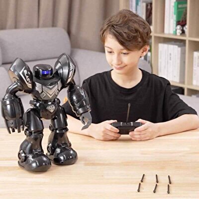 Robo Blast Sesli ve Işıklı Uzaktan Kumandalı Siyah Robot