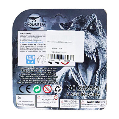 Metal Arabalı Jurassic Era Kauçuk Dinozor Seti Yeşil
