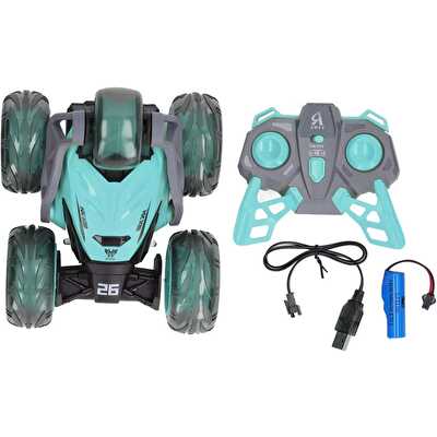 Uzaktan Kumandalı Led Işıklı ve Müzikli Akrobat Araba 360° Dönebilen Stunt Araba Yeşil