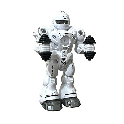 Sesli ve Işıklı Sporcu Beyaz Robot