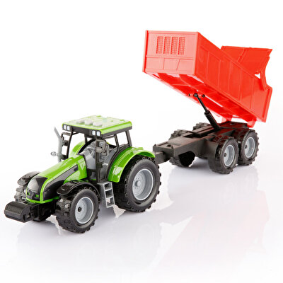 Römorklu Pilli Traktör Yeşil