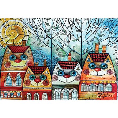 Anatolian Puzzle 500 Parça Kedi Evler