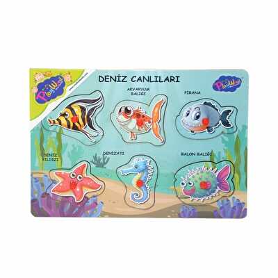 Playwood Ahşap Tutmalı Deniz Canlıları Puzzle