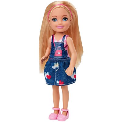 Barbie Aksesuarlı Chelsea Bebekler Kot Elbiseli Sarışın GHV65