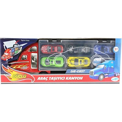 Taşınabilir Die-Cast Metal Araçlı Kamyon Kırmızı