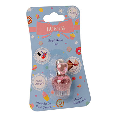 Lukky Su Bazlı Parlak Lila Konfeti Soyulabilir Oje