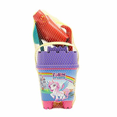 Resimli Mor Kapaklı Full Parçalı Kırmızı Suluklu Dev Kova Seti 1029