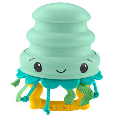 Fisher Price Deniz Dostları 2'si 1 Arada Silikon Çıngırak Jellyfish JHB57