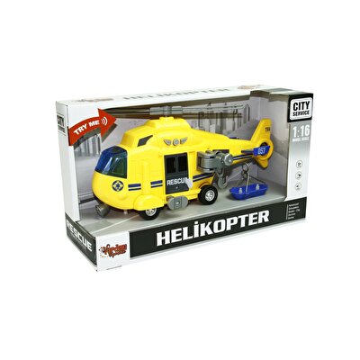 1:16 Ölçekli Sesli Işıklı Helikopter Sarı-Siyah