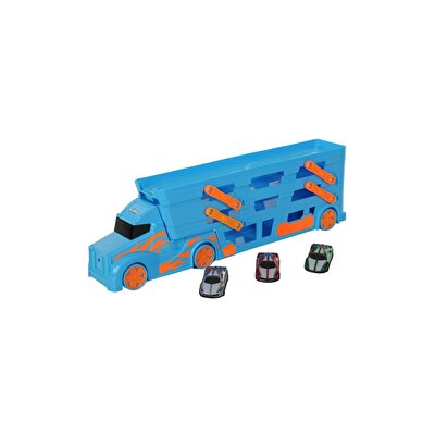 3 Katlı 3 Araçlı Mavi Transporter Oyun Seti