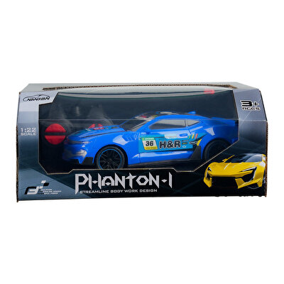 Full Fonksiyon Pilli 1:22 Ölçek Uzaktan Kumandalı Mavi Yarış Arabası