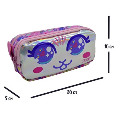 Muggle Bunny Pembe 2 Gözlü Kalemlik Çantası 7709
