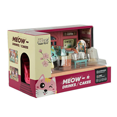 Sesli ve Işıklı Minyatür Kedi Cafesi Seti