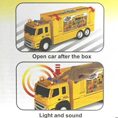 Sürtmeli Sesli ve Işıklı İş Makinesi Taşıyıcı Tır