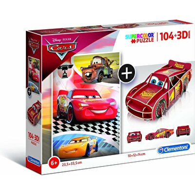 Clementoni 104 Parça Puzzle 3D Model Cars