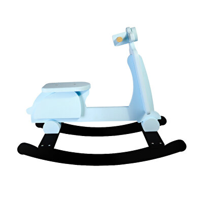 Boyalı Ahşap Sallanan Motor