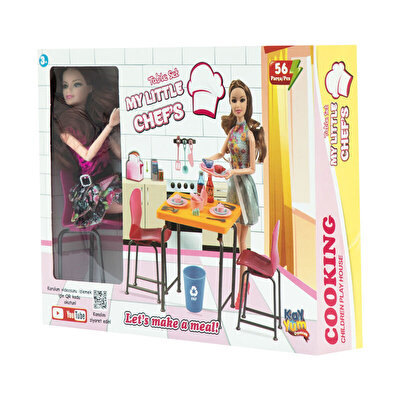 My Little Chef Table Mutfak Seti  Çiçekli Elbiseli Bebek