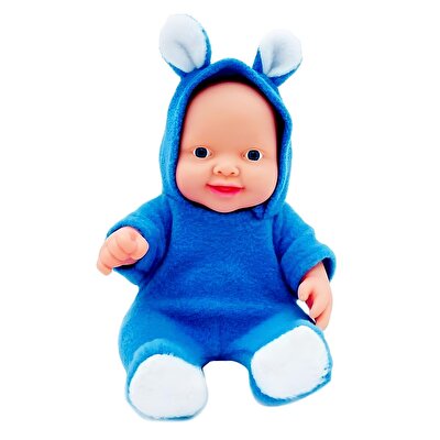 Tavşan Kostümlü Sesli Roza Et Bebek Mavi