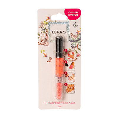Lukky 3'ü 1 Arada Tırnak Tasarım Kalemi Mercan