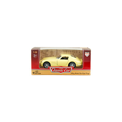 Die Cast 1:32 Klasik Spor Çek Bırak Araba Açık Sarı