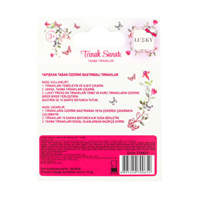 Lukky Yıldız Baskılı Yapışkanlı Takma Tırnak Seti