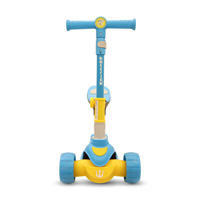 Hattrick Koltuklu Işıklı 3 Tekerlekli Mavi Scooter Scs140