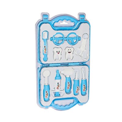Çantalı Oyuncak Doktor Seti Mavi Dişçi Seti