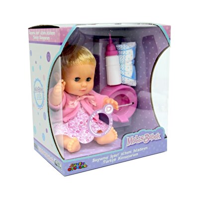 Melis Altını Islatan Sesli Bebeğim Pembe Hırkalı