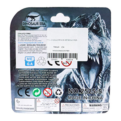 Metal Arabalı Jurassic Era Kauçuk Dinozor Seti Yeşil