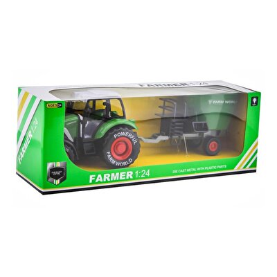 1:24 Sürtmeli Traktör Yeşil