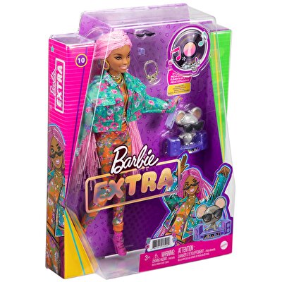 Barbie Extra Pembe Örgü Saçlı Bebek GXF09