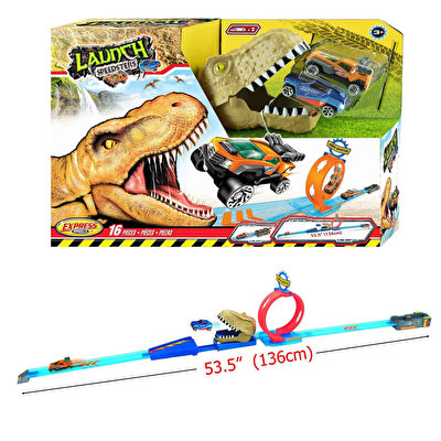 Express Wheels 2 Araçlı Dinozor Rampası