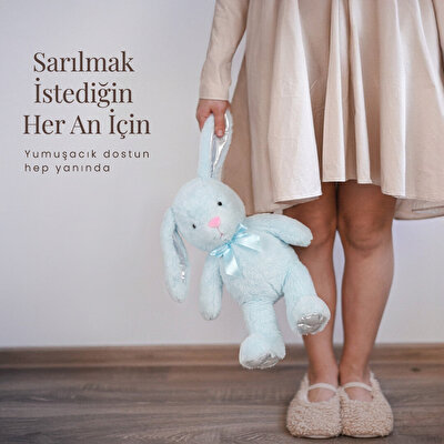 Mavi Peluş Tavşan 50 Cm