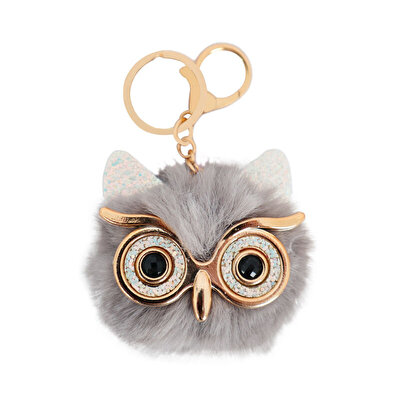 Baykuş Peluş Anahtarlık Gri