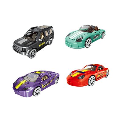 DIY Fancy Maket Spor Arabalar Yeşil Cabrio