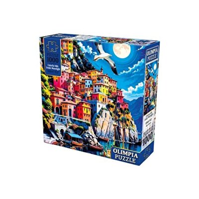 Olimpia Colorful Hills Under Moonlight 1000 Parça Puzzle