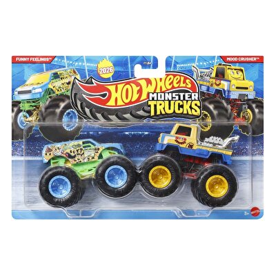 Hot Wheels Monster Trucks Güçlü İkili 1:64 Arabalar Funny Feeling & Mood Crusher JHY81
