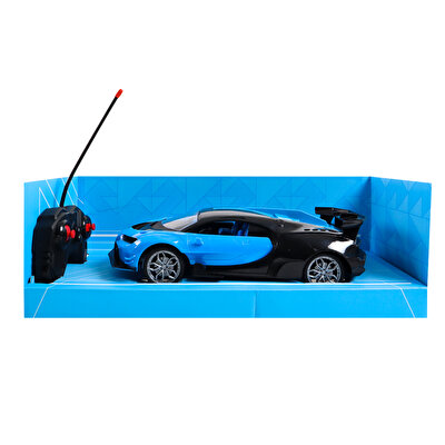 1:16 Ölçekli Uzaktan Kumandalı Şarjlı Bugatti Chiron Mavi-Siyah