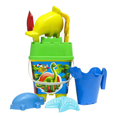 Resimli Yeşil Kapaklı Full Parçalı Mavi Suluklu Dev Kare Kova Seti 1029