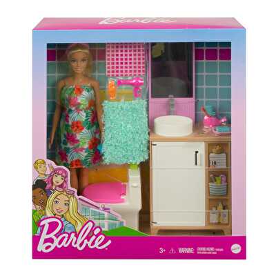 Barbie Bebek Ve Oda Oyun Setleri Barbie Ve Banyo Seti GRG87