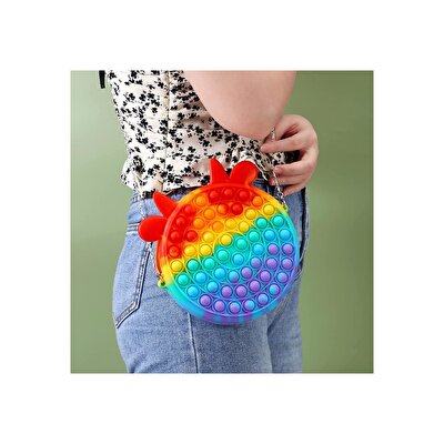 Gökkuşağı Pop It Çanta 19 cm.