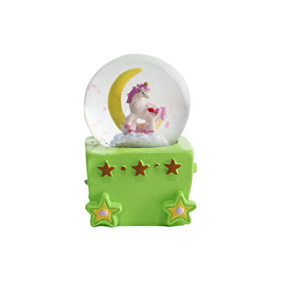 Mini Işıklı Renkli Unicorn Kar Küresi