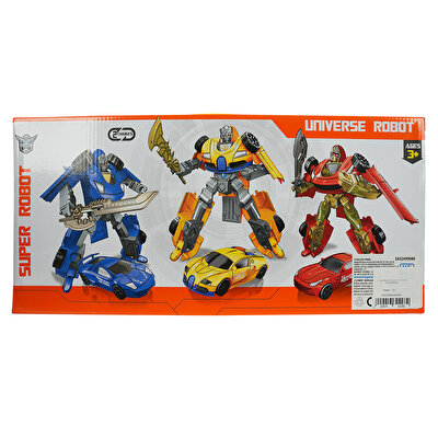 3'lü Büyük Dönüşebilen Robotlar Turuncu Siyah Kırmızı