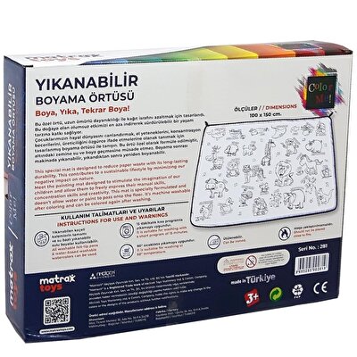 Matrax Oyuncak Boyama Halısı ve 12'li Boya Kalemi Seti
