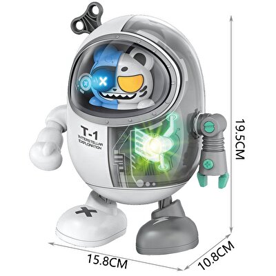 Işıklı Müzikli Robot Kedi T-1A Beyaz
