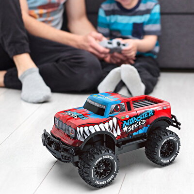 1:20 Uzaktan Kumandalı Full Fonksiyon Speed Monster Kamyonet Kırmızı