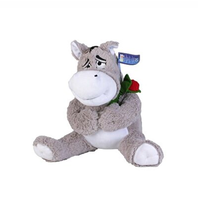 Peluş Gül Tutan Eşek 50 Cm 78057