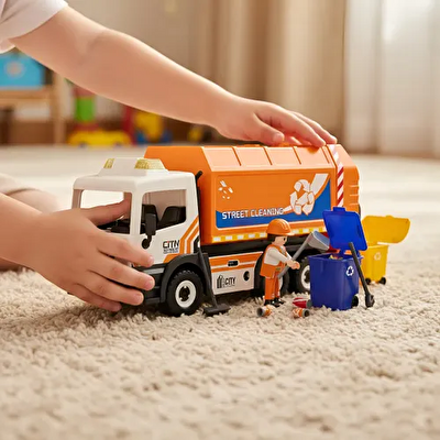 Power Planet Işıklı ve Sesli Çöp Kamyonu Oyuncak Seti