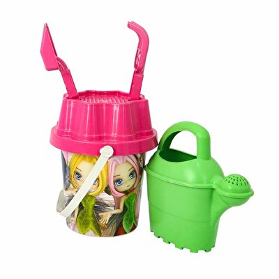 Pembe Kapaklı Yeşil Suluklu Kova Seti 1011