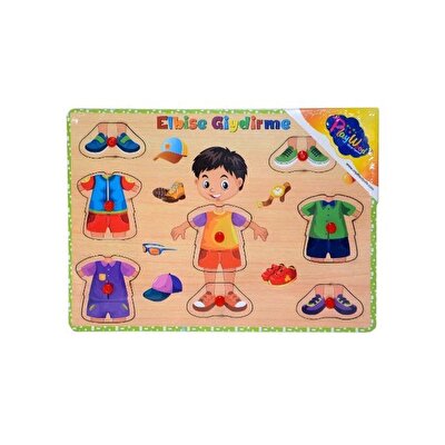 Playwood Ahşap Tutmalı Elbise Giydirme Puzzle